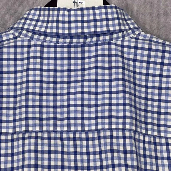 Forsyth of Canada Button Down Shirt Mens XL Blue Gingham Check Cotton Excellent - Picture 7 of 10